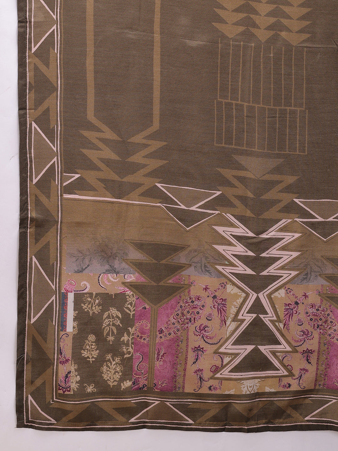 Brown Printed Muslin Kurta Set with Dupatta | Sitaram Designer Ethnic Wear for Women