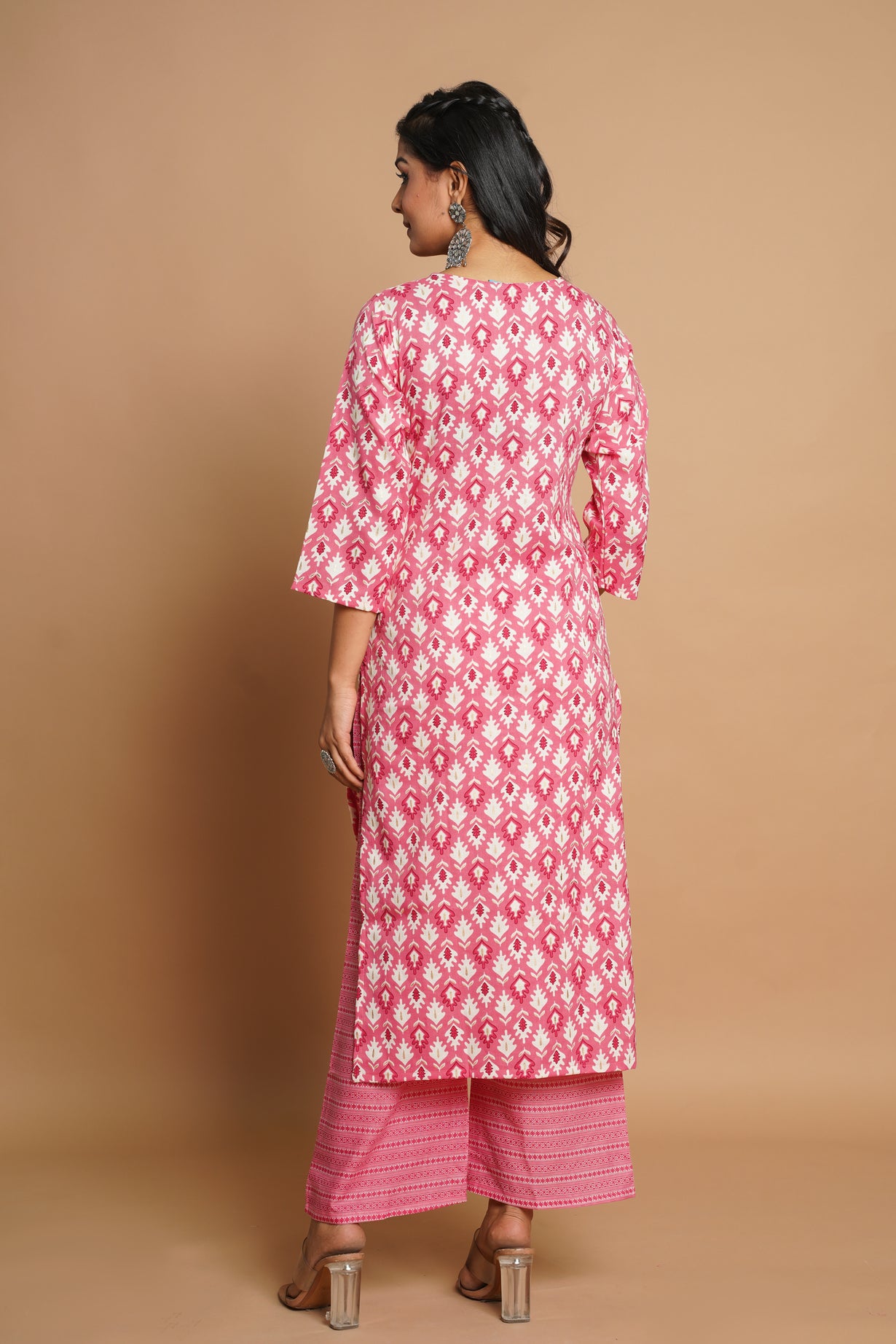 Elegant Pink Printed Kurta Set for Women | Sitaram Designer Ethnic Wear