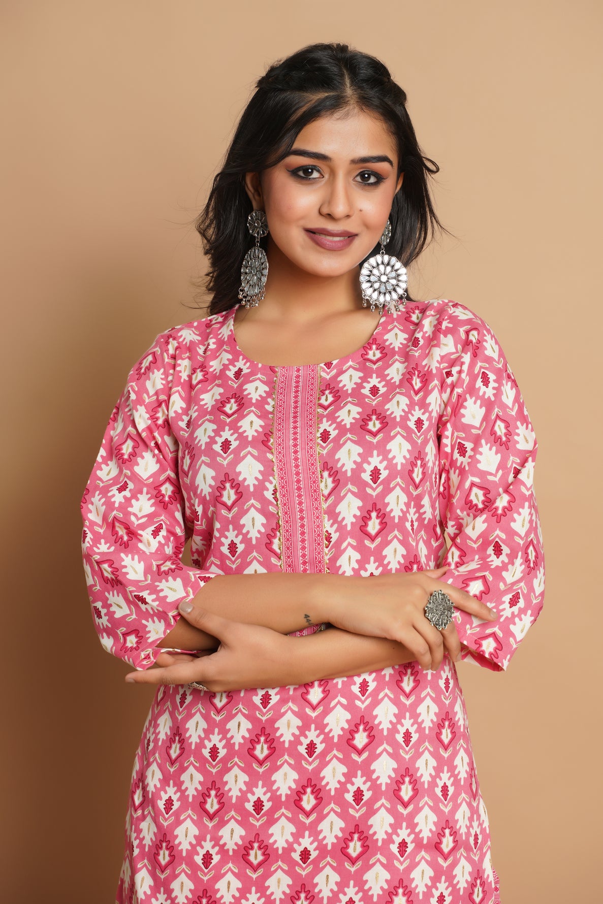 Elegant Pink Printed Kurta Set for Women | Sitaram Designer Ethnic Wear