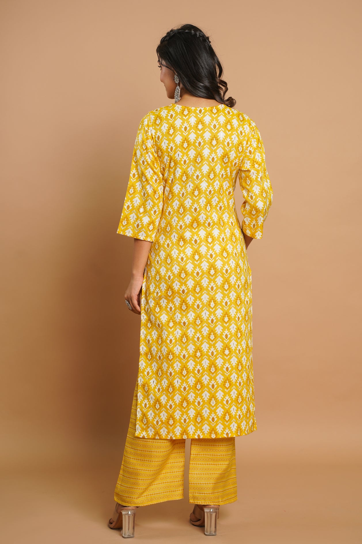 Elegant Yellow Printed Kurta Set for Women | Sitaram Designer Ethnic Wear