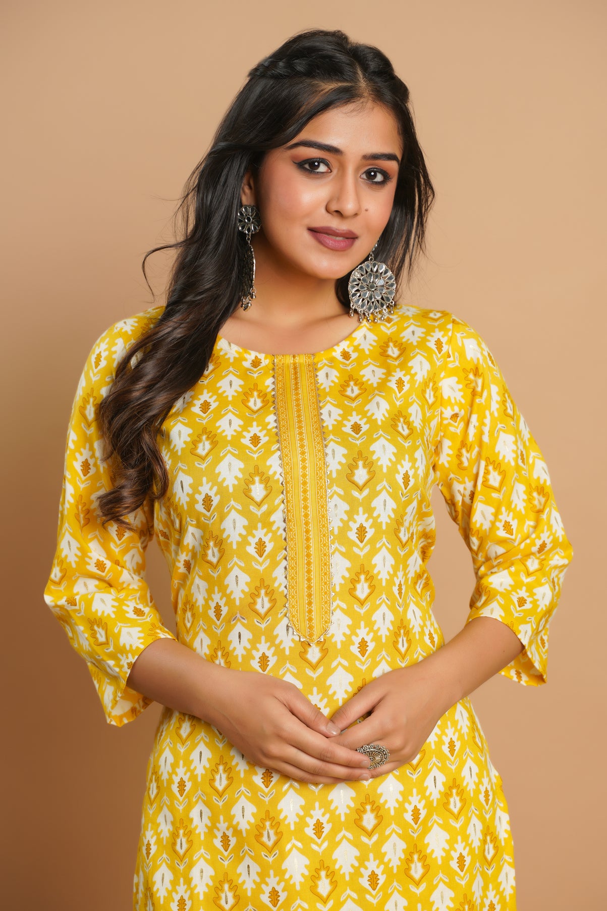 Elegant Yellow Printed Kurta Set for Women | Sitaram Designer Ethnic Wear