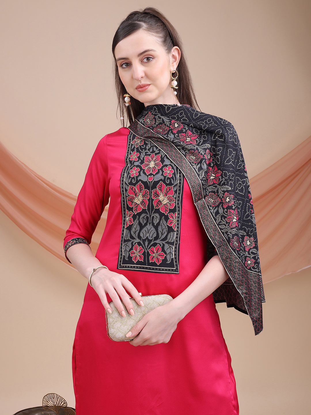 Pink Printed Cotton Kurta Set with Dupatta | Sitaram Designer Ethnic Wear for Women