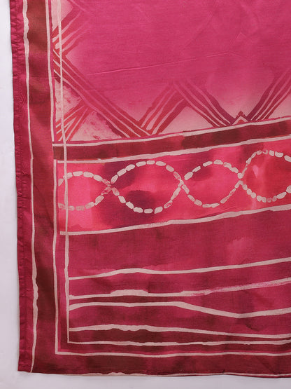 Pink Printed Muslin Kurta Set with Dupatta | Sitaram Designer Ethnic Wear for Women