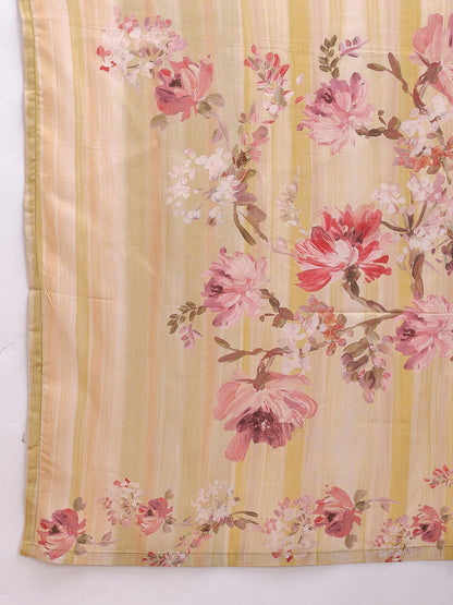 Mustard Printed Muslin Kurta Set with Dupatta | Sitaram Designer Ethnic Wear for Women