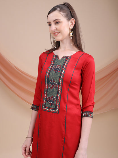 Maroon Printed Cotton Kurta Set with Dupatta | Sitaram Designer Ethnic Wear for Women